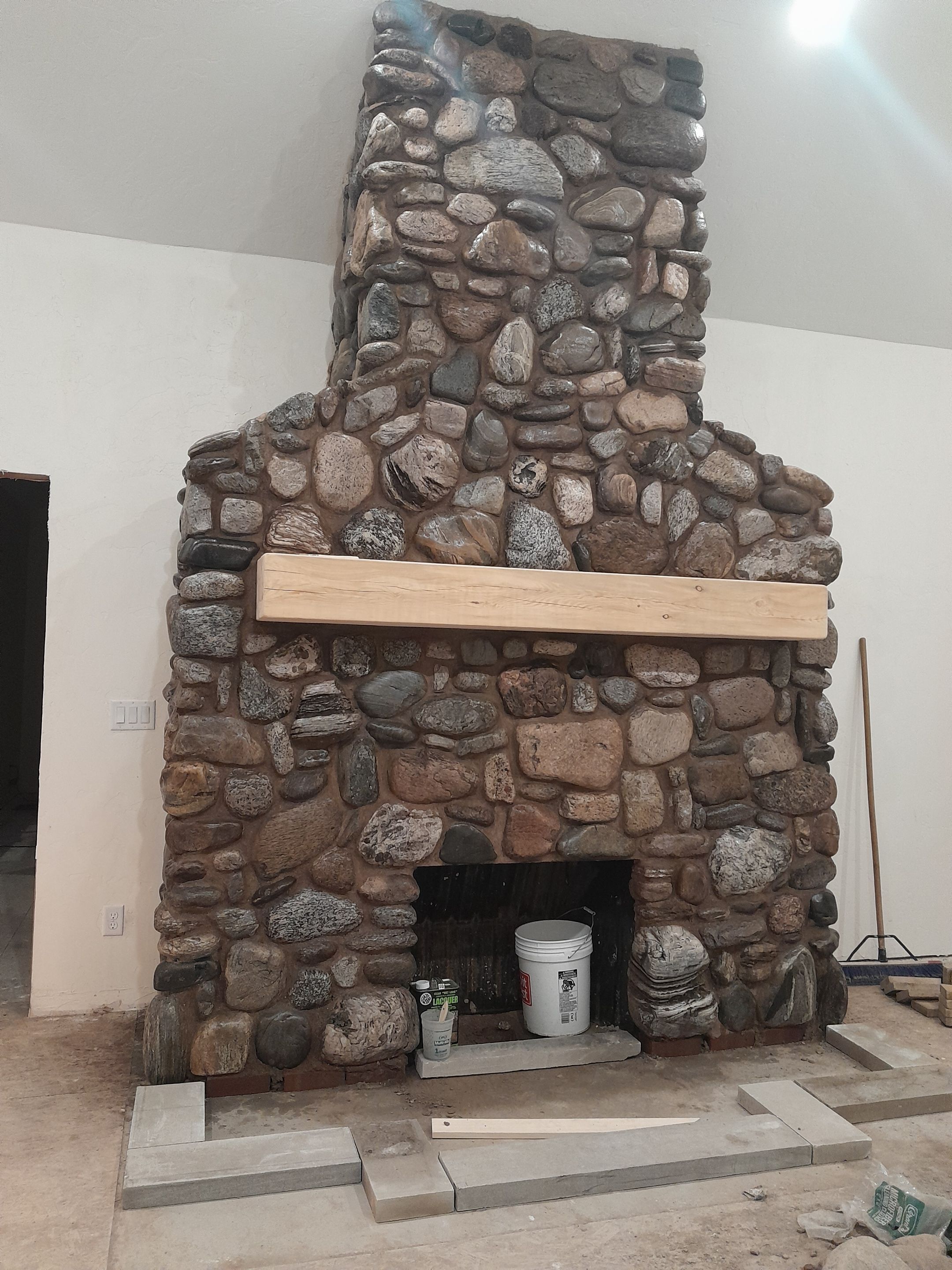 Renovated Stone Fireplace Photo